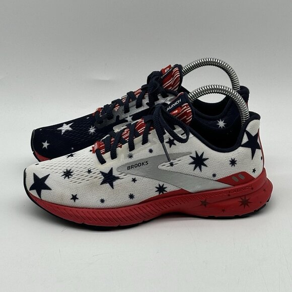 Brooks Launch 8 USA Stars Patriotic Mesh Running Shoes - Women's Size 6D Wide - Picture 4 of 10